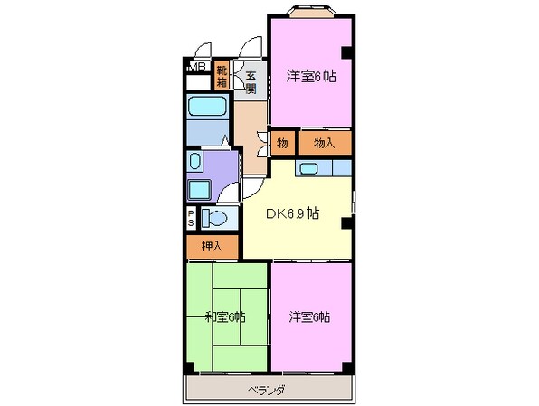 中村公園駅 バス10分  東条下車：停歩3分 1階の物件間取画像